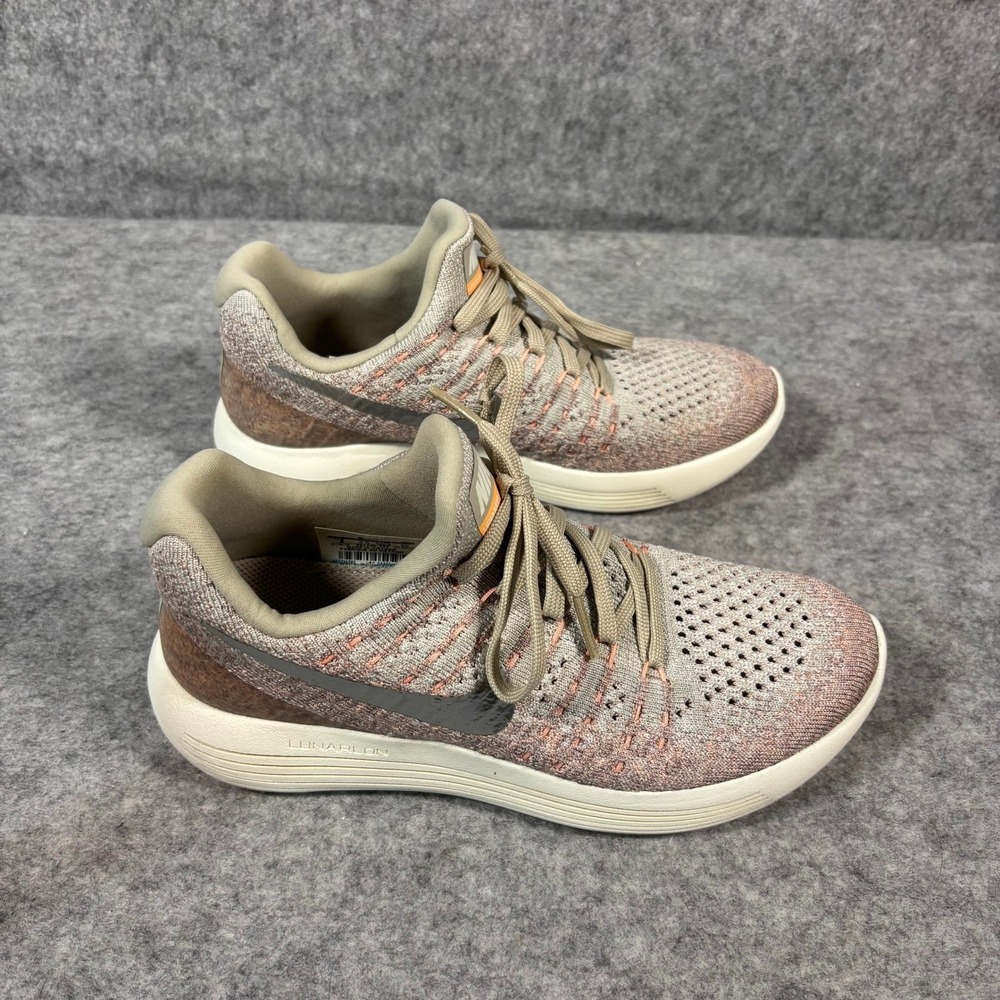 Nike LunarEpic Flyknit 2 Women's Running Shoes Sz 6 Light Tan Pink - Picture 6 of 10